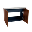 Mondiaz JOYA-DLUX Meuble de toilette 71,6cm - arrondi droit couleur Ruby - Vasque FAYE position Gauche 1 trou de robinet couleur Glace SW1423580