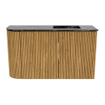 Mondiaz JOYA-DLUX Meuble de toilette 71.6cm - arrondi gauche couleur Chêne - Vasque FAYE position Droite Sans trou de robinet couleur Lava SW1422073