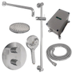 BRAUER Chrome Edition Thermostatische Inbouw Regendouche - 3-weg - rond - inclusief inbouwdeel - 20cm hoofddouche - gebogen muurarm - 3-standen handdouche - doucheslang - geïntegreerde glijstang - chroom SW1158977
