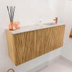Mondiaz JOYA-DLUX 90cm meuble de toilette - couleur Oak - Vasque FAYE position Droite 1 trou de robinet couleur Nata. SW1424011