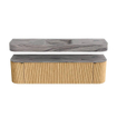 MONDIAZ THOR-DLUX 170cm badmeubel ronding links + rechts kleur Oak met 1 lade en 2 deuren. Vrijhangende wastafel CLOUD Midden zonder kraangat kleur Sombra. SW1465866