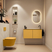 MONDIAZ TURE-DLUX Meuble toilette - 100cm - Ocher - EDEN - vasque Ostra - position droite - 1 trou de robinet SW1104940