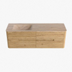 Mondiaz CIRO-DLUX Badkamermeubelset - 150x45x50cm - Solid surface wastafel Saba - 1 wasbak Links - 1 kraangat - 4 lades - Oak SW1531209