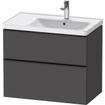 Duravit D-neo Meuble sous vasque 78.4x45.2x62.5cm 2 tiroirs Graphite mat SW641100