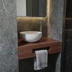 Saniclass Terra Planche de lavabo - 40x25x10cm - avec porte-serviettes - châtaignier (noyer) SW1470600
