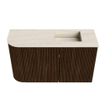 Mondiaz JOYA-DLUX 71.6cm toiletmeubel - ronding links kleur Walnut - Wastafel FAYE positie Rechts Zonder kraangat kleur Meli. SW1424439