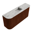Mondiaz JOYA-DLUX Meuble de salle de bains 93.2cm - arrondis gauche et droite couleur Ruby - Vasque FAYE position Milieu 1 trou de robinet couleur Glace SW1423599
