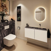 MONDIAZ TURE-DLUX Meuble toilette - 100cm - Talc - EDEN - vasque Lava - position droite - sans trou de robinet SW1103630