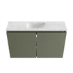 MONDIAZ TURE-DLUX Meuble toilette - 80cm - Army - EDEN - vasque Opalo - position centrale - sans trou de robinet SW1104192