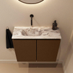 MONDIAZ TURE-DLUX Meuble toilette - 60cm - Rust - EDEN - vasque Glace - position gauche - sans trou de robinet SW1103496