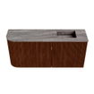 Mondiaz JOYA-DLUX 91.6cm meuble de toilette - arrondi gauche couleur Ruby - Vasque FAYE position Droite 1 trou de robinet couleur Oza. SW1425541