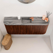 Mondiaz JOYA-DLUX 103.2cm toiletmeubel - ronding links en rechts kleur Ruby - Wastafel FAYE positie Midden 1 kraangat kleur Sombra. SW1425713