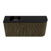 Mondiaz JOYA 91.6cm meuble de salle de bains - arrondi droit couleur Shadow - Vasque FAYE position Gauche 1 trou de robinet couleur Urban SW1421564