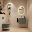 MONDIAZ TURE-DLUX Meuble WC 60 cm Army. Lavabo EDEN Ostra position gauche. Sans trou de robinet. SW1104703