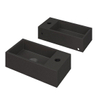 INK Versus Lave-mains 9x36x18cm avec trou pour robinet à gauche Quartz noir SW157971