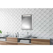 Go by Van Marcke Cento LS Armoire de toilette - 50x65x14cm - MDF blanc - lampe T5 8W - porte miroir en verre cristal - fenêtre lumineuse satinée - étagères en verre réglables - 1 prise électrique SW89881