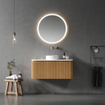 Royal Plaza Terra Edge Wastafelonderkast- 100cm - ribbel - 2 lades - afgeronde hoeken - sandwood (licht eiken) SW1449112