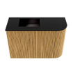 Mondiaz JOYA 61.6cm toiletmeubel - ronding rechts kleur Oak - Wastafel FAYE positie Links Zonder kraangat kleur Urban. SW1421215