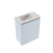 MONDIAZ TURE-DLUX Meuble toilette - 40cm - Clay - EDEN - vasque Glace - position gauche - 1 trou de robinet SW1103197