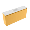 MONDIAZ TURE-DLUX Meuble WC 100cm Ocher. Lavabo EDEN Opalo position milieu. Sans trou de robinet. SW1104452