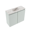 MONDIAZ TURE-DLUX Meuble toilette - 60cm - Greey - EDEN - vasque Glace - position centrale - sans trou de robinet SW1103277