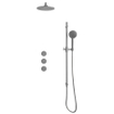 Fortifura Nebbio Regendoucheset - inbouwkraan - inbouwdeel - glijstang - doucheslang metaal - ronde handdouche - 35cm wandarm - 30cm ronde hoofddouche - geborsteld RVS PVD SW1237956