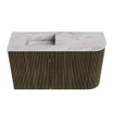 Mondiaz JOYA-DLUX Meuble de salle de bains - 71,6cm - arrondi droit couleur Shadow - Vasque FAYE position Gauche 1 trou de robinet couleur Glace SW1422793