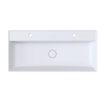 Arcqua Edge Opbouw Wastafel - 100x47x12cm - 2 kraangaten - cast marble - mat wit SW1581340
