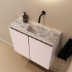 MONDIAZ TURE-DLUX Meuble toilette - 60cm - Rosee - EDEN - vasque Glace - position droite - sans trou de robinet SW1105199