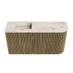 Mondiaz JOYA-DLUX 81.6cm toiletmeubel - ronding rechts kleur Dusk - Wastafel FAYE positie Links Zonder kraangat kleur Nata. SW1425930