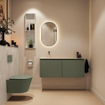 MONDIAZ TURE-DLUX Meuble toilette - 120cm - Army - EDEN - vasque Opalo - position gauche - sans trou de robinet SW1104182