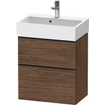 Duravit D-neo Meuble sous vasque 58.4x37.2x62.5cm 2 tiroirs Noyer (foncé) mat SW640972