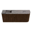Mondiaz JOYA-DLUX Meuble de salle de bains - 101,6 cm - arrondi droit couleur Walnut - Vasque FAYE position Gauche Sans trou de robinet couleur Sombra SW1424767