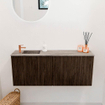 Mondiaz JOYA-DLUX 100cm toiletmeubel - kleur Walnut - Wastafel FAYE positie Links 1 kraangat kleur Oza. SW1424576