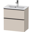 Duravit D-neo Meuble sous vasque 61x37.2x62.5cm 2 tiroirs Taupe mat SW640945