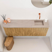 Mondiaz JOYA-DLUX 111.6cm toiletmeubel - ronding links kleur Oak - Wastafel FAYE positie Rechts Zonder kraangat kleur Saba. SW1424211