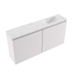 MONDIAZ TURE-DLUX Meuble de WC 100 cm Cale. EDEN lavabo Opalo position droite. Avec 1 trou de robinet. SW1104223