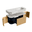 MONDIAZ THOR-DLUX Meuble de salle de bains 110cm arrondi gauche + droite couleur Oak avec 1 tiroir et 2 portes. Vasque suspendue CLOUD Droite 1 trou de robinet couleur Glace. SW1462739