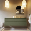 Mondiaz VICA-DLUX ensemble de meuble de salle de bain - 150cm - meuble sous-vasque armée - 2 tiroirs - lavabo encastré cloud droite - 1 trou de robinet - version haute de 60cm - opalo SW1086485