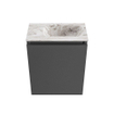 MONDIAZ TURE-DLUX meuble WC 40cm Dark Grey. EDEN lavabo Glace position droite. Sans trou de robinet. SW1103212