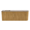 Mondiaz JOYA-DLUX Meuble de salle de bains 111,6cm - arrondi droite couleur Chêne - Vasque FAYE position Gauche 1 trou de robinet couleur Arena SW1423886