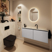 MONDIAZ TURE-DLUX Meuble toilette - 120cm - Plata - EDEN - vasque Ostra - position centrale - 1 trou de robinet SW1105026