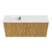 Mondiaz JOYA 90cm toiletmeubel - kleur Oak - Wastafel FAYE positie Links 1 kraangat kleur Talc. SW1421128