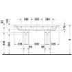 Duravit Durastyle double lavabo pour meuble 130x48 2 trous de robinet plus trop-plein blanc SW88235