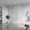 Fortifura Galeria Douche à l'italienne - 120x200cm - verre clair - anticalcaire - verre de sécurité 8mm - 2 parois latérales 40cm - avec bras muraux et profilés d'angle - Blanc mat SW993110