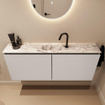 MONDIAZ TURE-DLUX Meuble toilette - 120cm - Linen - EDEN - vasque Glace - position centrale - 1 trou de robinet SW1103386