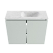 MONDIAZ TURE-DLUX Meuble toilette - 60cm - Greey - EDEN - vasque Opalo - position droite - 1 trou de robinet SW1104334