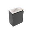 MONDIAZ TURE-DLUX Meuble toilette - 40cm - Dark Grey - EDEN - vasque Frappe - position gauche - sans trou de robinet SW1102733