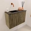 Mondiaz JOYA-DLUX 60cm toiletmeubel - kleur Dusk - Wastafel FAYE positie Links Zonder kraangat kleur Lava. SW1423219