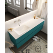 Mondiaz VICA ensemble de meuble de salle de bain - 150cm - meuble sous-vasque smag - 4 tiroirs - lavabo cloud gauche - sans trou de robinet XL version 60cm de haut SW1090099